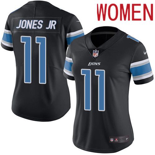 Women Detroit Lions #11 Marvin Jones Jr Nike Black Vapor Limited NFL Jersey->women nfl jersey->Women Jersey